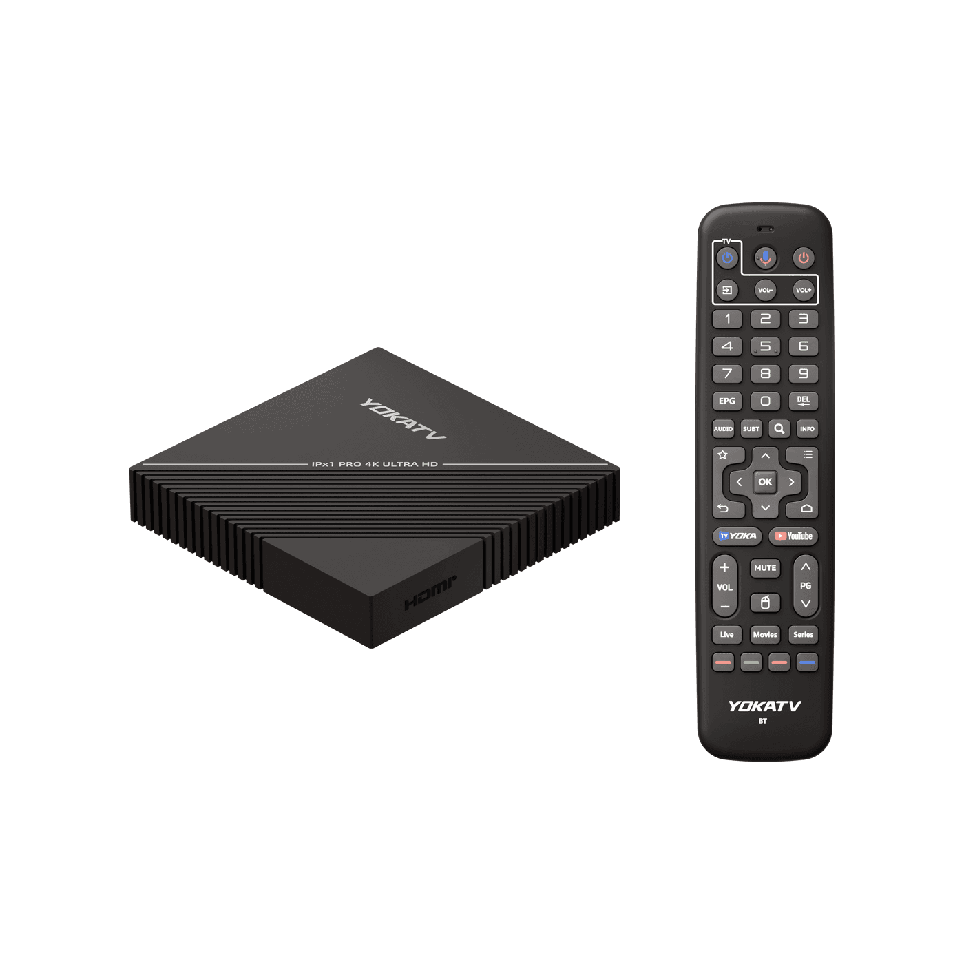 YOKATV IPx1 PRO 4K TV box with remote